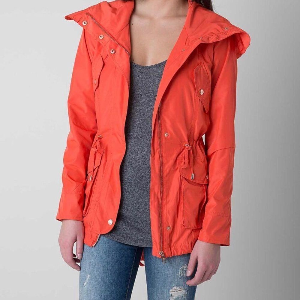 Steve Madden red hooded multi pockets coat XL